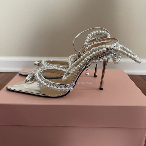 BNIB MACH & MACH Diamond of Elizabeth Pearl PVC Clear Pumps 39 - Picture 5 of 14